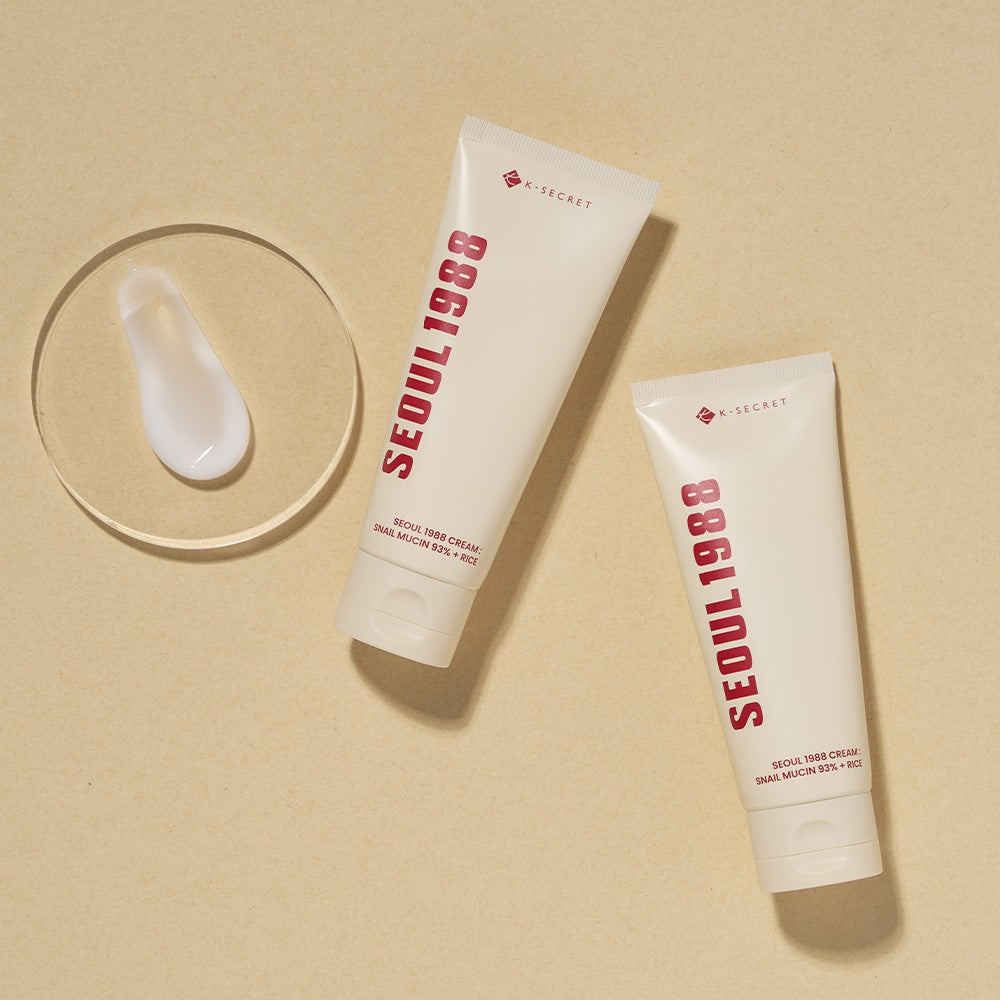 K-SECRET SEOUL 1988 Cream 100ml – Snail Mucin 93% + Rice | Brighten, Repair & Hydrate | CanZee