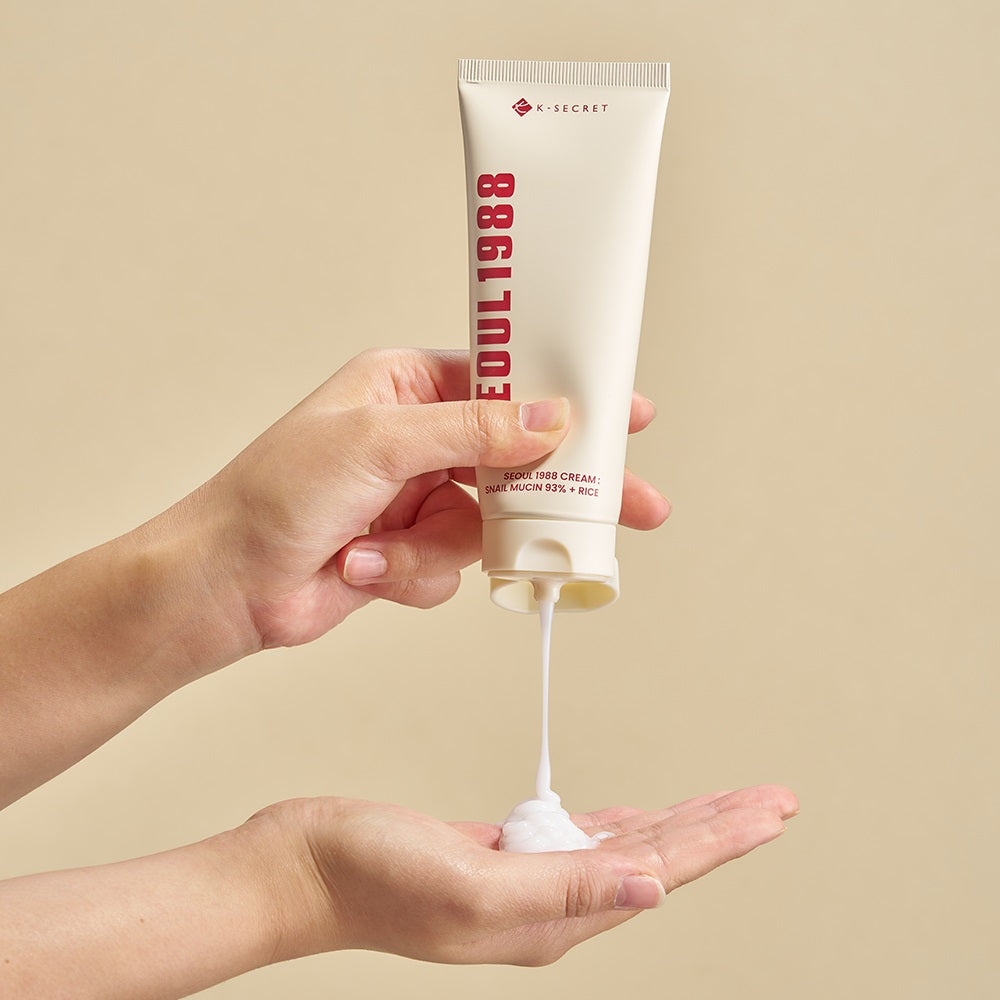 K-SECRET SEOUL 1988 Cream 100ml – Snail Mucin 93% + Rice | Brighten, Repair & Hydrate | CanZee