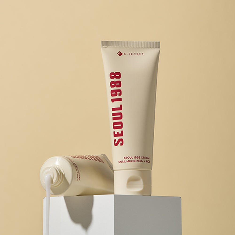K-SECRET SEOUL 1988 Cream 100ml – Snail Mucin 93% + Rice | Brighten, Repair & Hydrate | CanZee