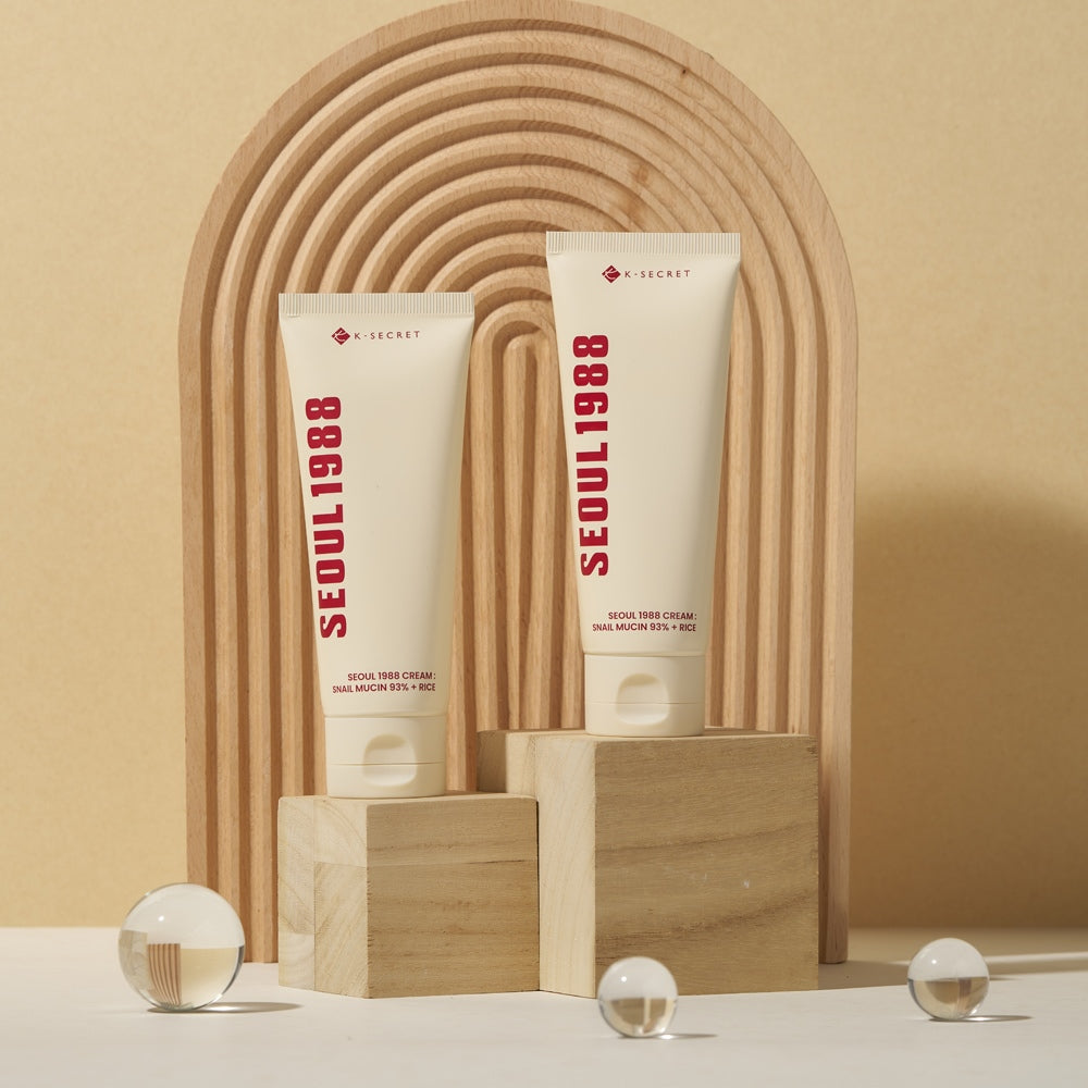 K-SECRET SEOUL 1988 Cream 100ml – Snail Mucin 93% + Rice | Brighten, Repair & Hydrate | CanZee