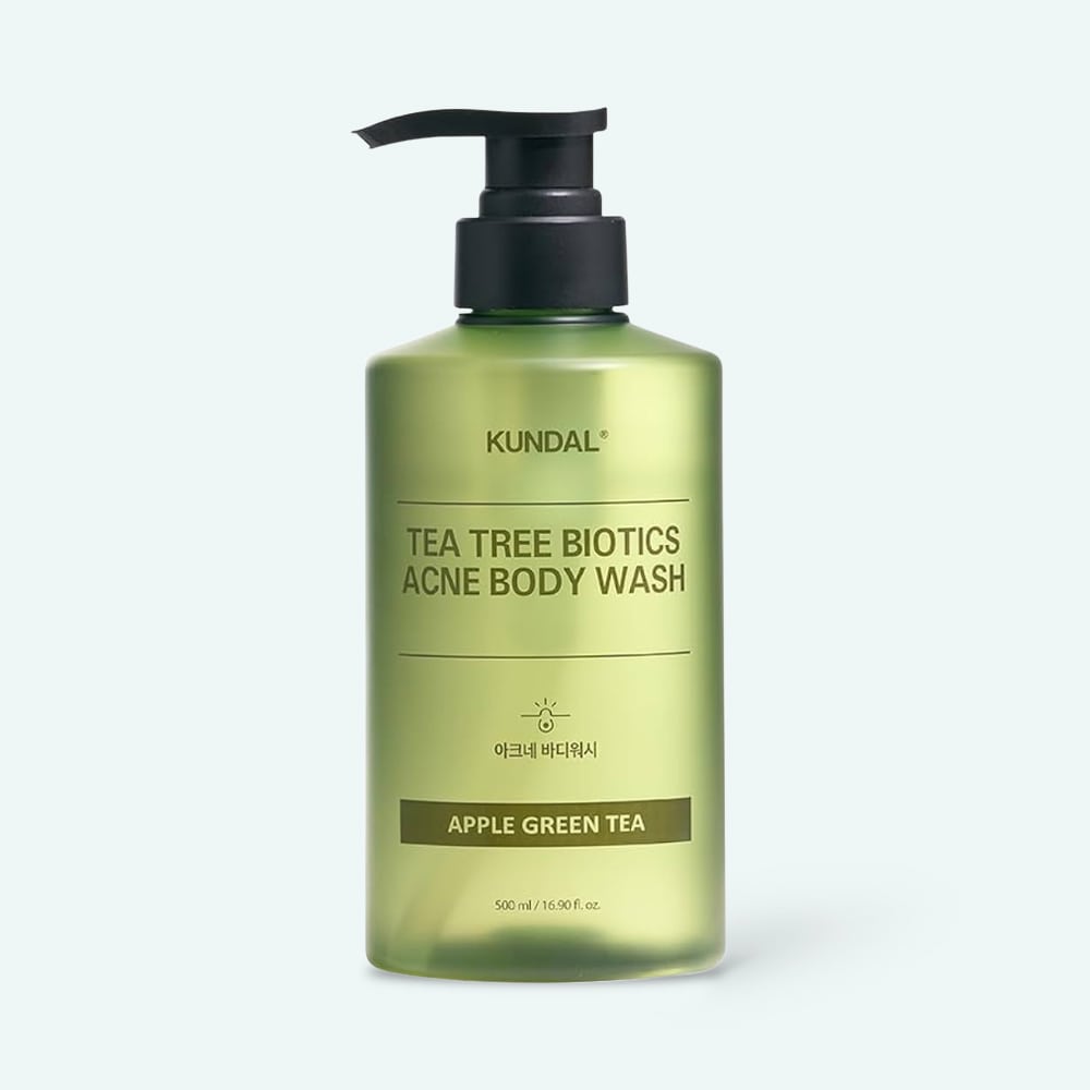 KUNDAL Tea Tree Biotics Acne Body Wash 500ml – Clarifying Body Cleanser for Acne-Prone Skin | Apple Green Tea | CanZee