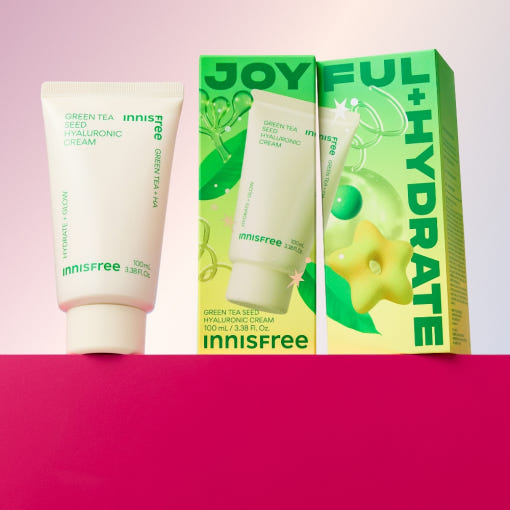 innisfree Green Tea Seed Hyaluronic Cream | Intense Hydration + Radiance with Jeju Green Tea – 100ml
