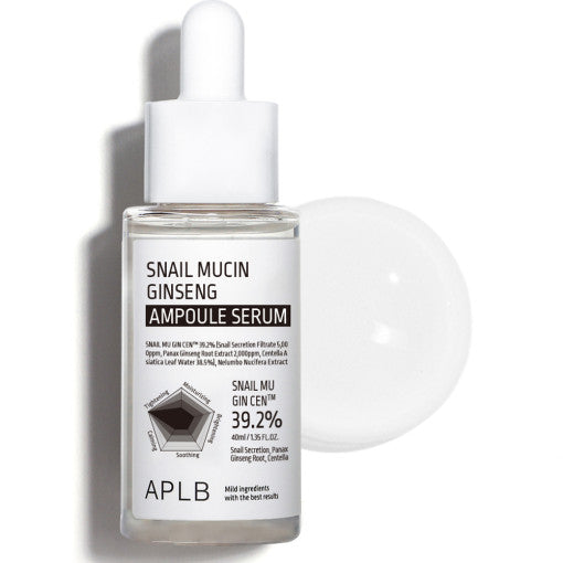 APLB Snail Mucin Ginseng Ampoule Serum 40ml – Hydrate, Revitalize & Restore Skin | CanZee Beauty + Care