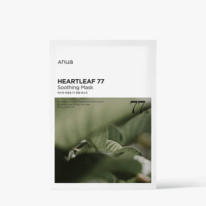 Anua Heartleaf 77% Soothing Sheet Mask – Calm, Hydrate & Revive Sensitive Skin | 10 Pack | CanZee

