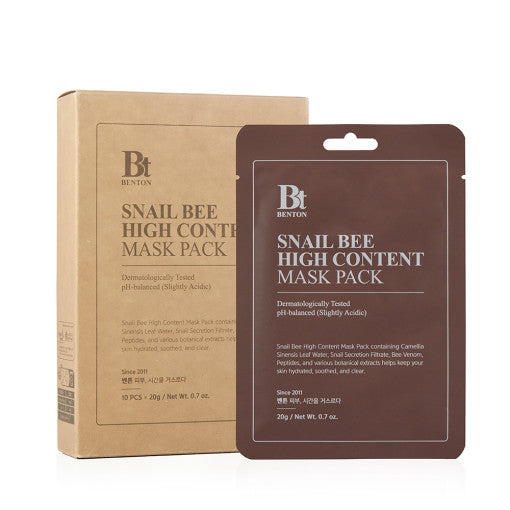 Benton Snail Bee High Content Sheet Mask 20g X 10ea – Hydrate & Revitalize Skin | CanZee Beauty + Care