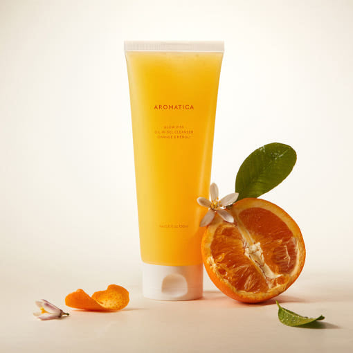 Glow-Boosting Oil-Gel Cleanser with Vitamin C | AROMATICA Orange & Neroli 150ml
