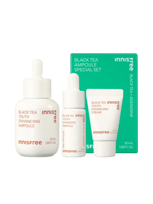 Innisfree Black Tea Youth Enhancing Ampoule Set – Firm, Hydrate & Restore Skin Overnight | CanZee