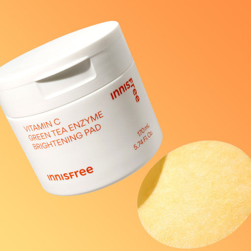 Innisfree Vitamin C Green Tea Enzyme Brightening Pads – Exfoliate, Brighten & Glow | CanZee
