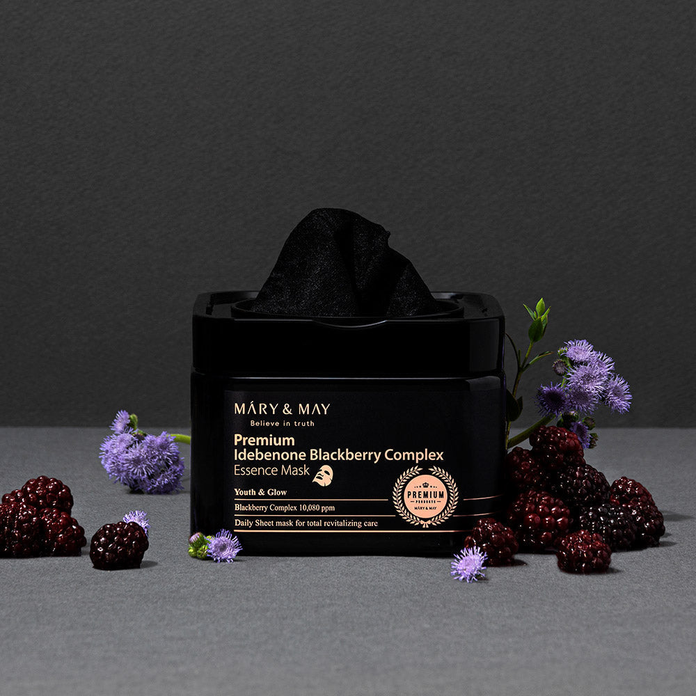 MARY & MAY Idebenone Blackberry Essence Sheet Mask 20ea | CanZee