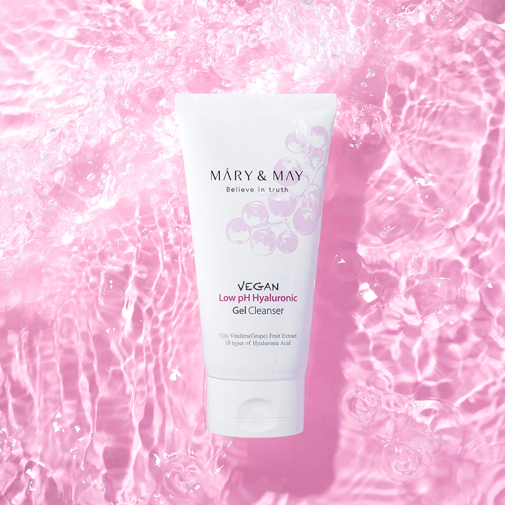 [MARY & MAY] Vegan Low pH Hyaluronic Gel Cleanser 150ml | Hydrating, Gentle Cleanser for Sensitive Skin