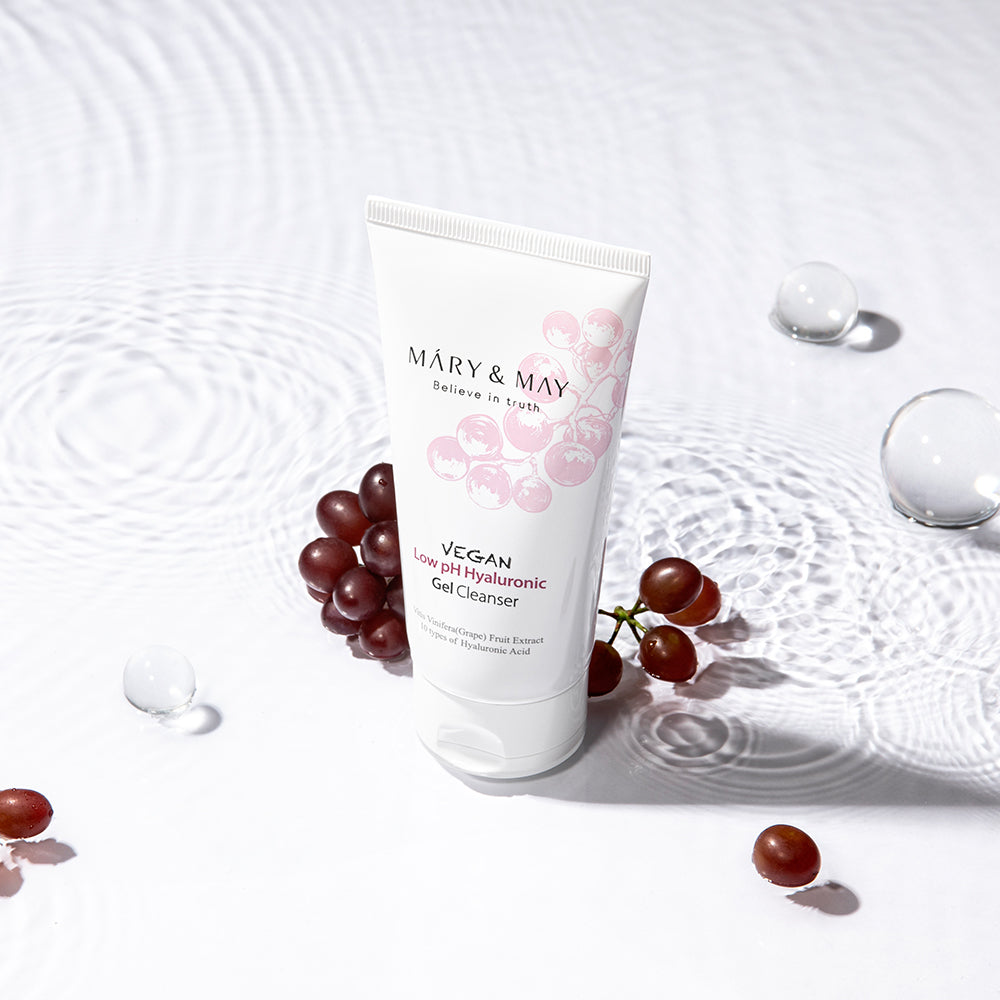 [MARY & MAY] Vegan Low pH Hyaluronic Gel Cleanser 150ml | Hydrating, Gentle Cleanser for Sensitive Skin