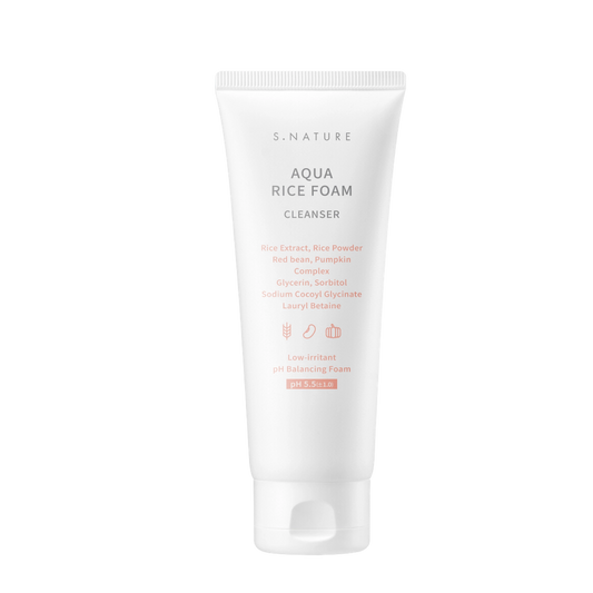S.NATURE Aqua Rice Foam Cleanser 80ml | Hydrate, Brighten & Cleanse